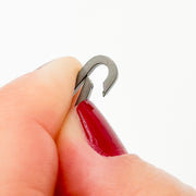 1361BRM. 20MM Black Rhodium Matt Sterling Silver Oval Clasp